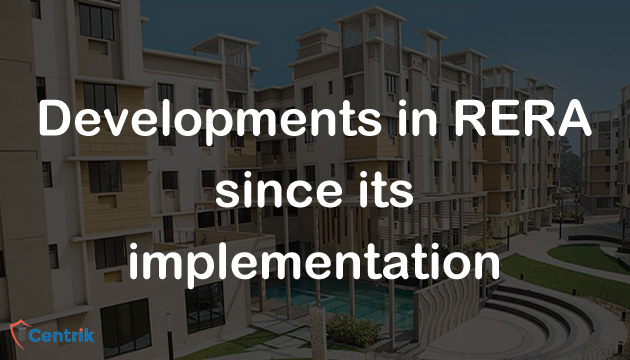 Developments in RERA since its implementation