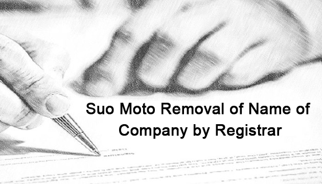 Suo Moto Removal of Name of Company by Registrar