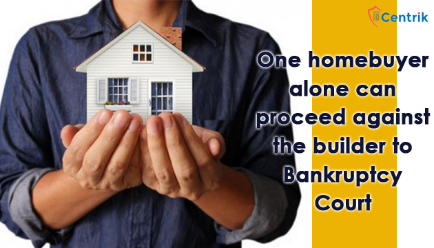 One homebuyer alone can proceed against the builder to Bankruptcy Court