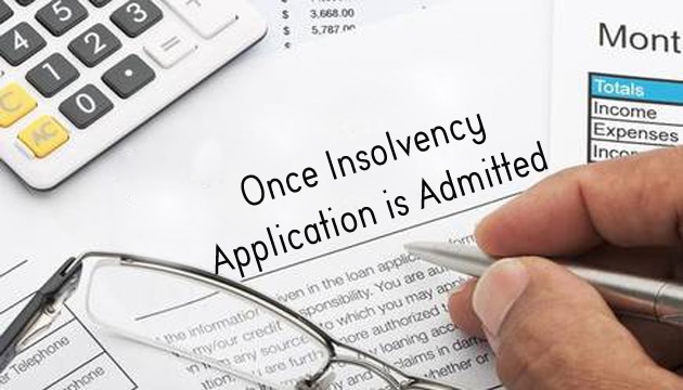 What happens once Insolvency application is admitted